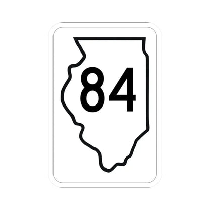 Illinois 84 1950 (Illinois) (Road Sign) STICKER Vinyl Kiss-Cut Decal 2 Inch White - The Sticker Space