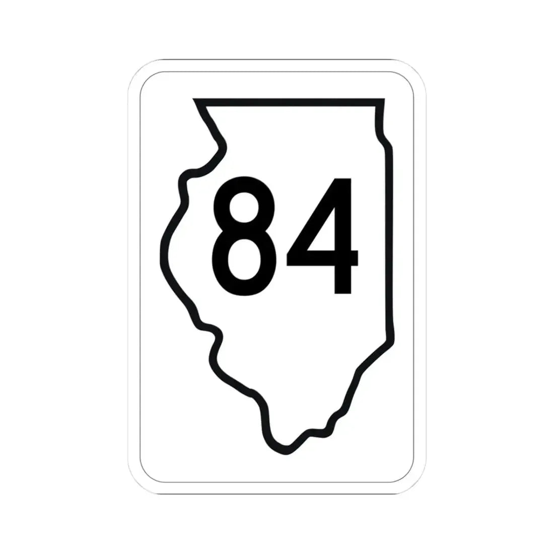 Illinois 84 1950 (Illinois) (Road Sign) STICKER Vinyl Kiss-Cut Decal 3 Inch White - The Sticker Space