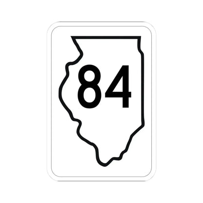 Illinois 84 1950 (Illinois) (Road Sign) STICKER Vinyl Kiss-Cut Decal 3 Inch White - The Sticker Space
