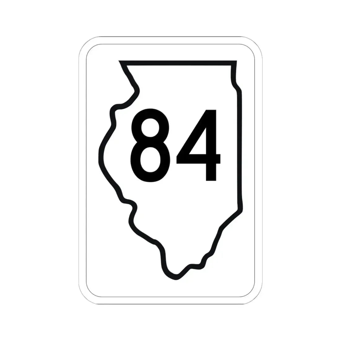 Illinois 84 1950 (Illinois) (Road Sign) STICKER Vinyl Kiss-Cut Decal 6 Inch White - The Sticker Space