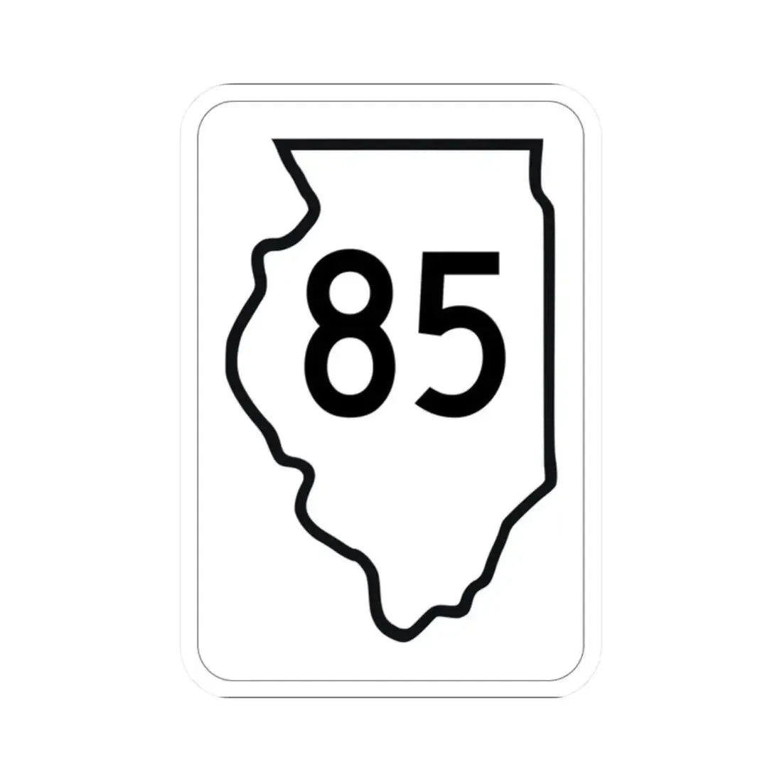 Illinois 85 1950 (Illinois) (Road Sign) STICKER Vinyl Kiss-Cut Decal 2 Inch White - The Sticker Space