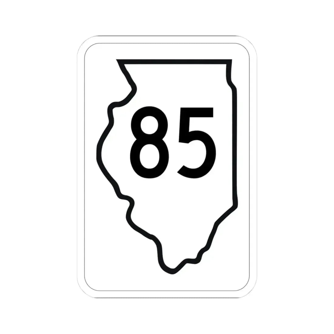 Illinois 85 1950 (Illinois) (Road Sign) STICKER Vinyl Kiss-Cut Decal 3 Inch White - The Sticker Space