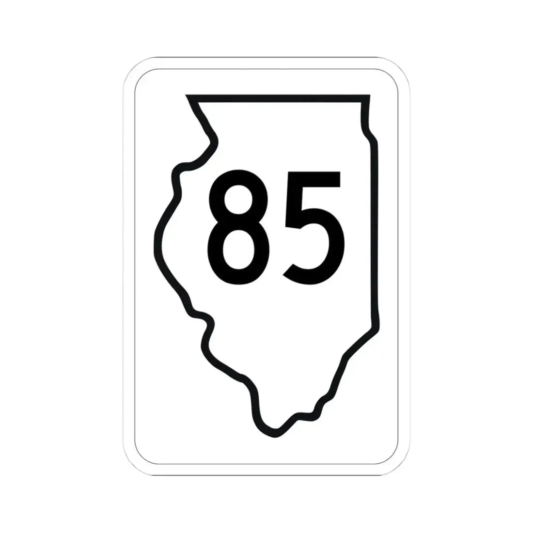 Illinois 85 1950 (Illinois) (Road Sign) STICKER Vinyl Kiss-Cut Decal 4 Inch White - The Sticker Space