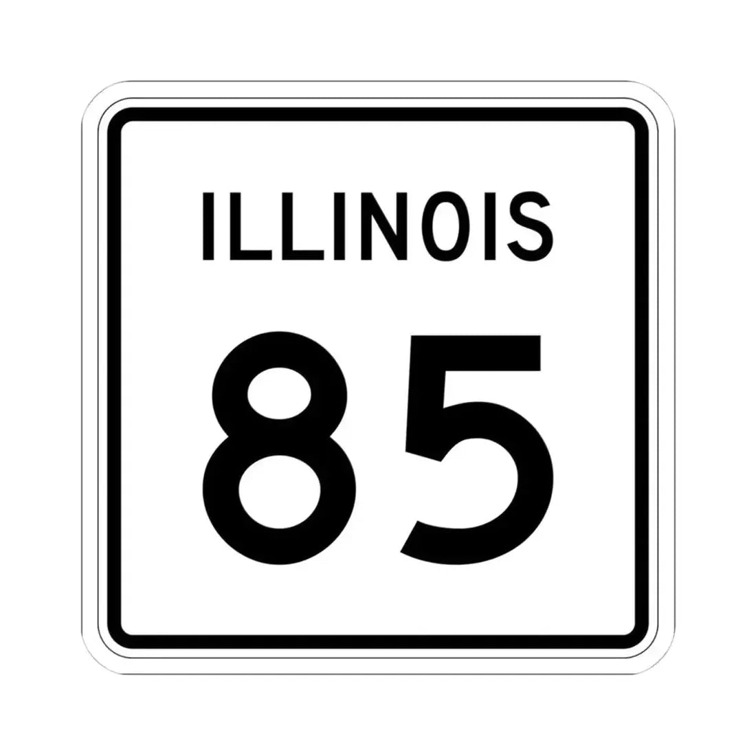 Illinois 85 (Illinois) (Road Sign) STICKER Vinyl Kiss-Cut Decal 4 Inch White - The Sticker Space