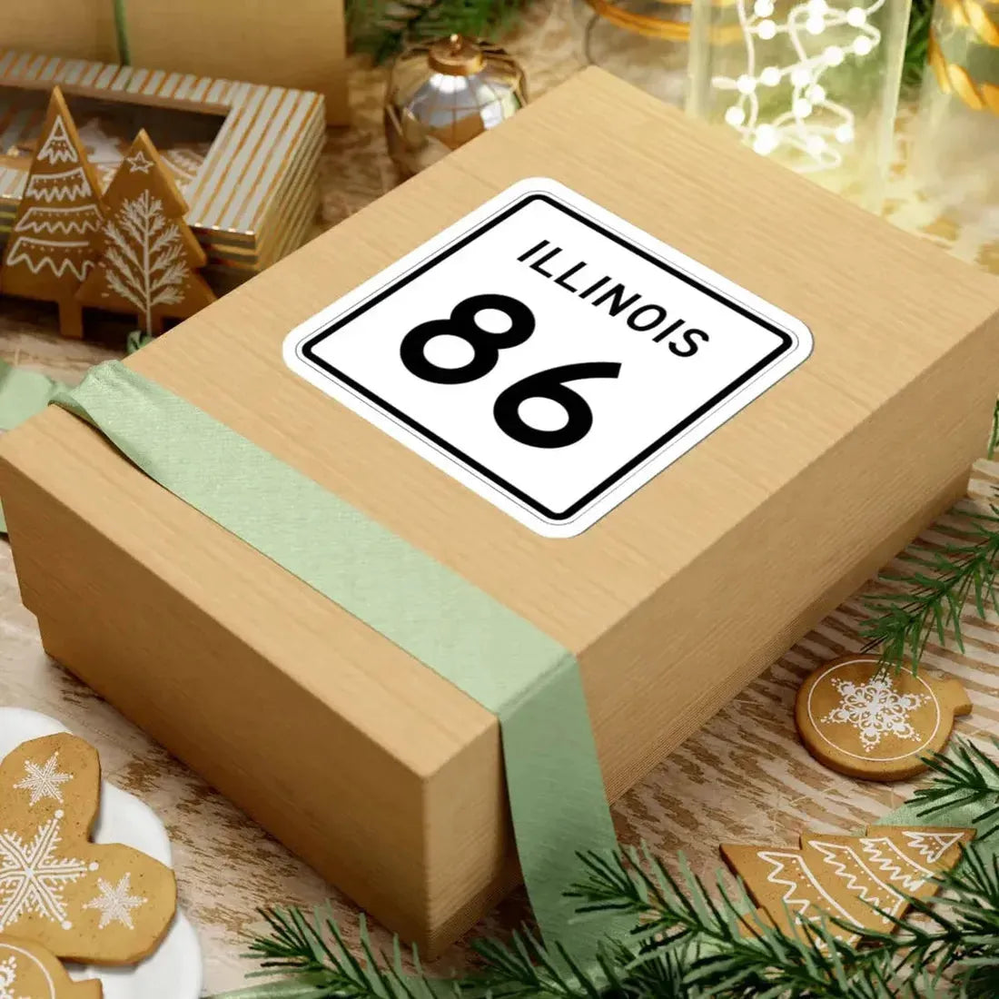 Illinois 86 (Illinois) (Road Sign) STICKER Vinyl Kiss-Cut Decal - The Sticker Space