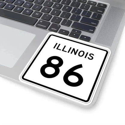 Illinois 86 (Illinois) (Road Sign) STICKER Vinyl Kiss-Cut Decal - The Sticker Space