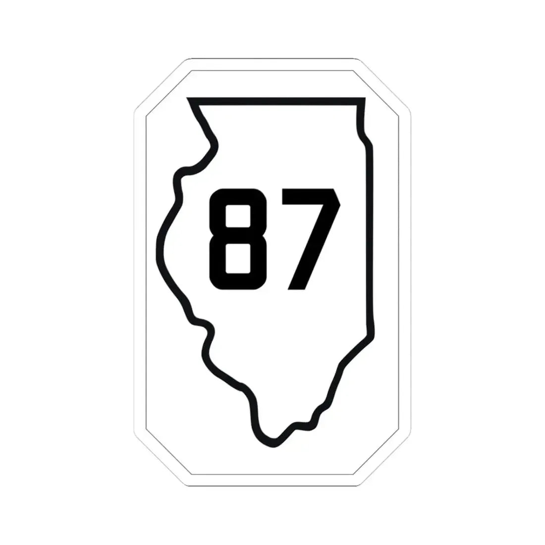Illinois 87 1926 (Illinois) (Road Sign) STICKER Vinyl Kiss-Cut Decal 3 Inch White - The Sticker Space