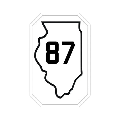Illinois 87 1926 (Illinois) (Road Sign) STICKER Vinyl Kiss-Cut Decal 3 Inch White - The Sticker Space