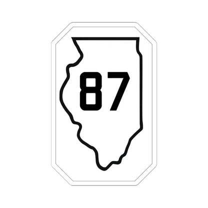 Illinois 87 1926 (Illinois) (Road Sign) STICKER Vinyl Kiss-Cut Decal 6 Inch White - The Sticker Space