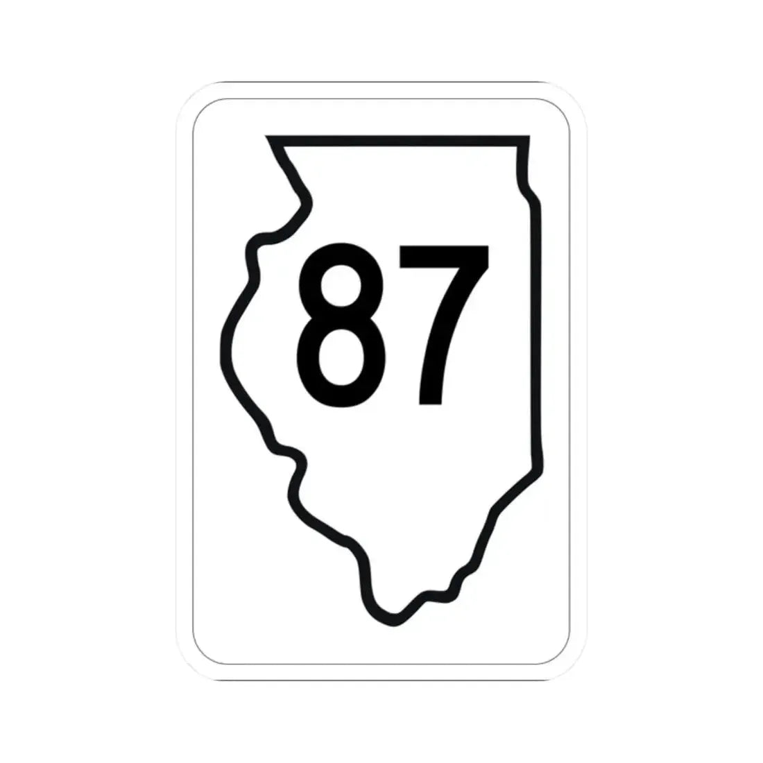 Illinois 87 1950 (Illinois) (Road Sign) STICKER Vinyl Kiss-Cut Decal 2 Inch White - The Sticker Space