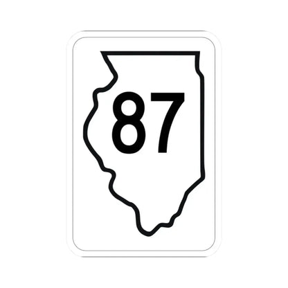 Illinois 87 1950 (Illinois) (Road Sign) STICKER Vinyl Kiss-Cut Decal 2 Inch White - The Sticker Space