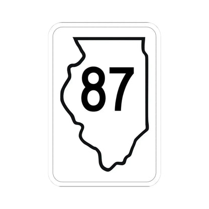 Illinois 87 1950 (Illinois) (Road Sign) STICKER Vinyl Kiss-Cut Decal 3 Inch White - The Sticker Space