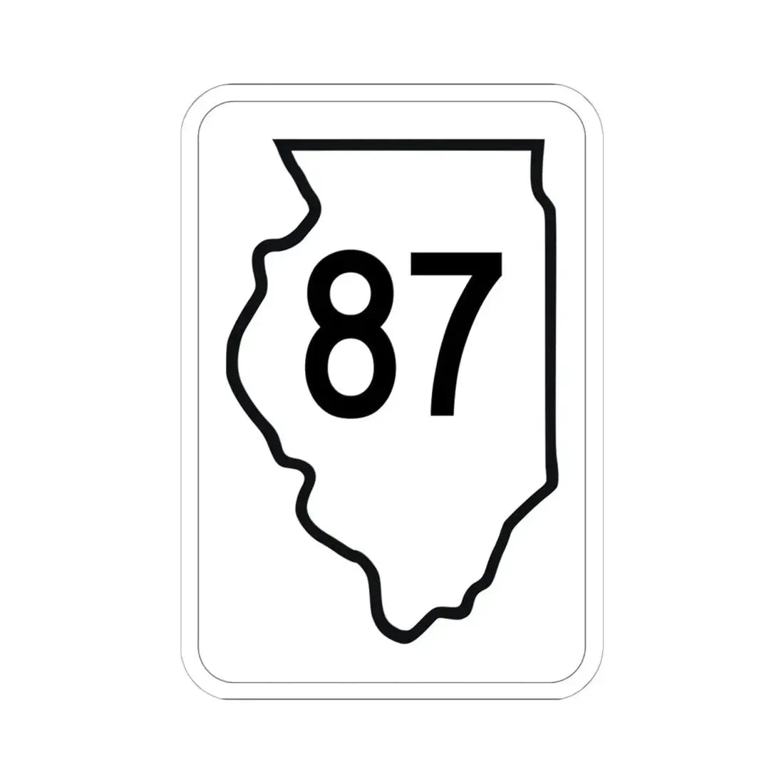 Illinois 87 1950 (Illinois) (Road Sign) STICKER Vinyl Kiss-Cut Decal 6 Inch White - The Sticker Space