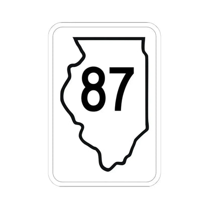 Illinois 87 1950 (Illinois) (Road Sign) STICKER Vinyl Kiss-Cut Decal 6 Inch White - The Sticker Space