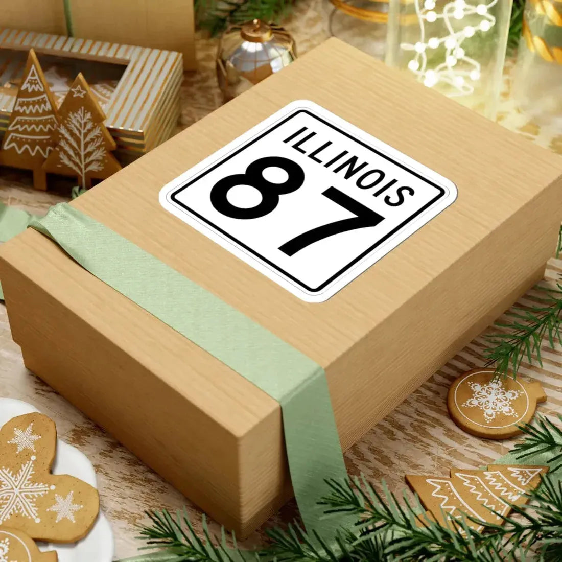 Illinois 87 1960 (Illinois) (Road Sign) STICKER Vinyl Kiss-Cut Decal - The Sticker Space