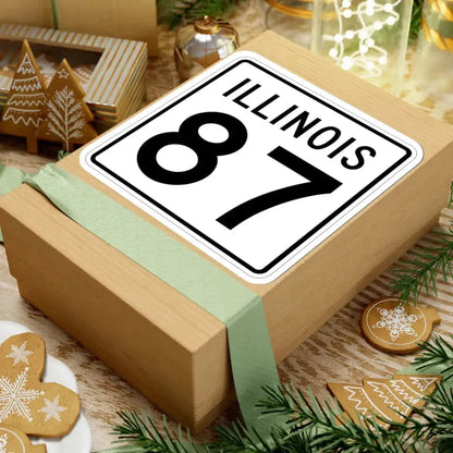 Illinois 87 1960 (Illinois) (Road Sign) STICKER Vinyl Kiss-Cut Decal - The Sticker Space