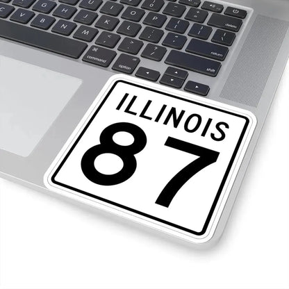 Illinois 87 1960 (Illinois) (Road Sign) STICKER Vinyl Kiss-Cut Decal - The Sticker Space