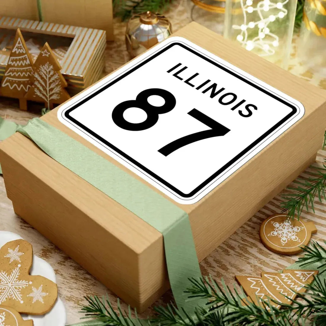 Illinois 87 (Illinois) (Road Sign) STICKER Vinyl Kiss-Cut Decal - The Sticker Space