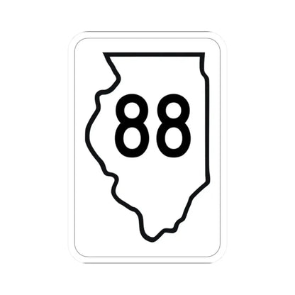 Illinois 88 1950 (Illinois) (Road Sign) STICKER Vinyl Kiss-Cut Decal 2 Inch White - The Sticker Space