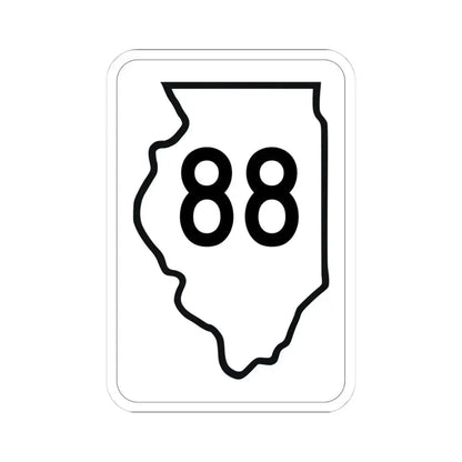 Illinois 88 1950 (Illinois) (Road Sign) STICKER Vinyl Kiss-Cut Decal 4 Inch White - The Sticker Space