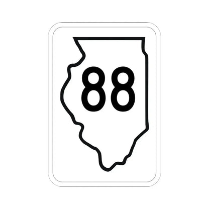 Illinois 88 1950 (Illinois) (Road Sign) STICKER Vinyl Kiss-Cut Decal 6 Inch White - The Sticker Space