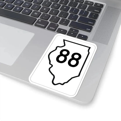 Illinois 88 1950 (Illinois) (Road Sign) STICKER Vinyl Kiss-Cut Decal - The Sticker Space