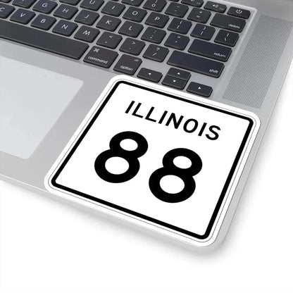 Illinois 88 (Illinois) (Road Sign) STICKER Vinyl Kiss-Cut Decal - The Sticker Space