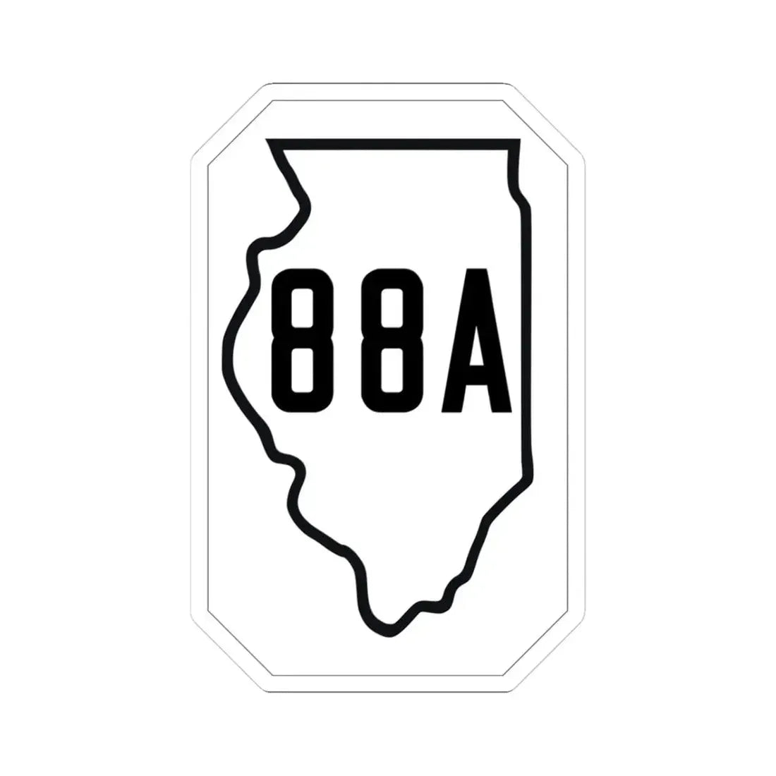 Illinois 88A 1926 (Illinois) (Road Sign) STICKER Vinyl Kiss-Cut Decal 3 Inch White - The Sticker Space