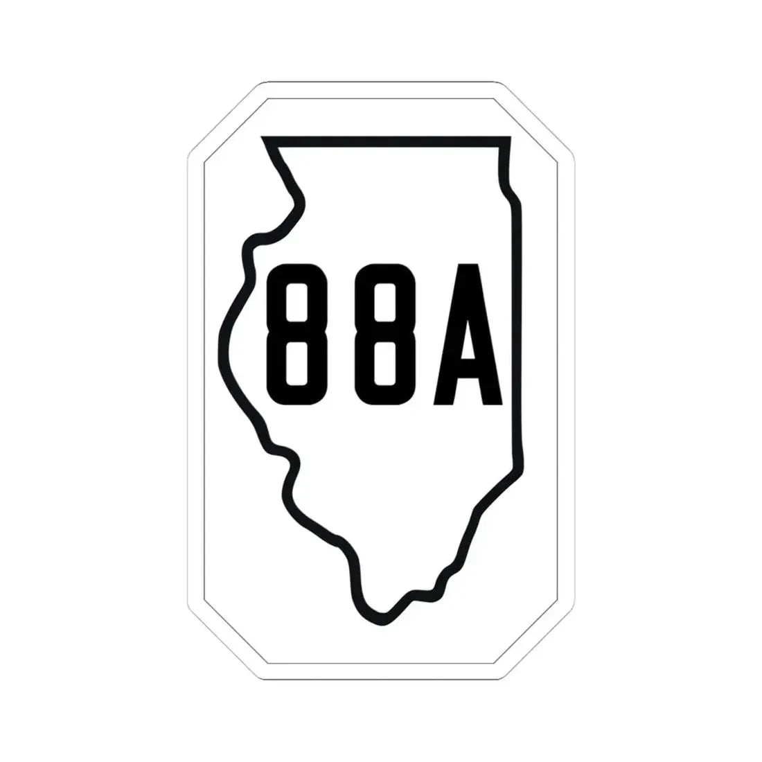 Illinois 88A 1926 (Illinois) (Road Sign) STICKER Vinyl Kiss-Cut Decal 4 Inch White - The Sticker Space