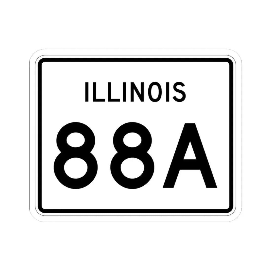 Illinois 88A (Illinois) (Road Sign) STICKER Vinyl Kiss-Cut Decal 3 Inch White - The Sticker Space