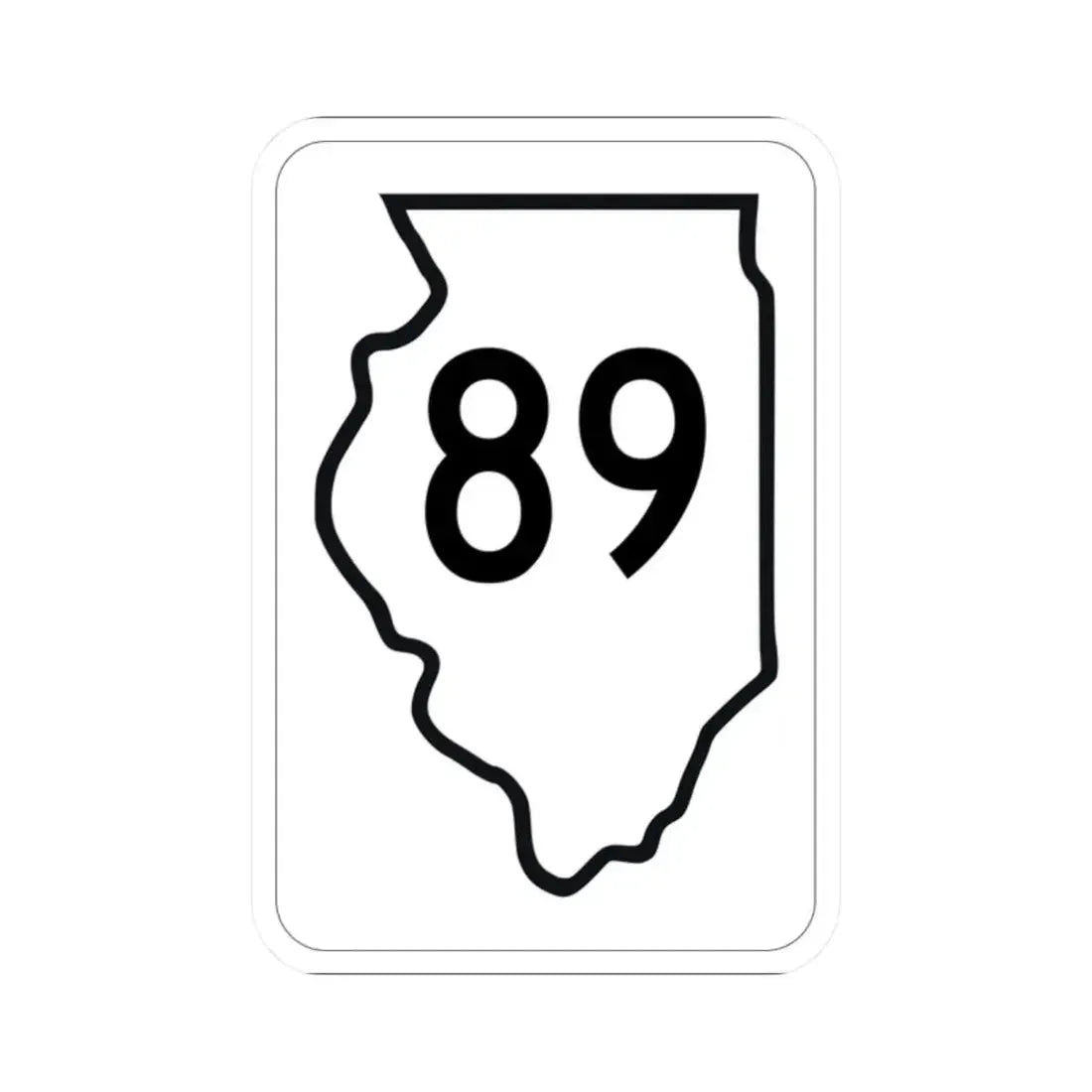 Illinois 89 1950 (Illinois) (Road Sign) STICKER Vinyl Kiss-Cut Decal 2 Inch White - The Sticker Space