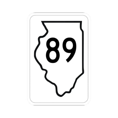 Illinois 89 1950 (Illinois) (Road Sign) STICKER Vinyl Kiss-Cut Decal 2 Inch White - The Sticker Space