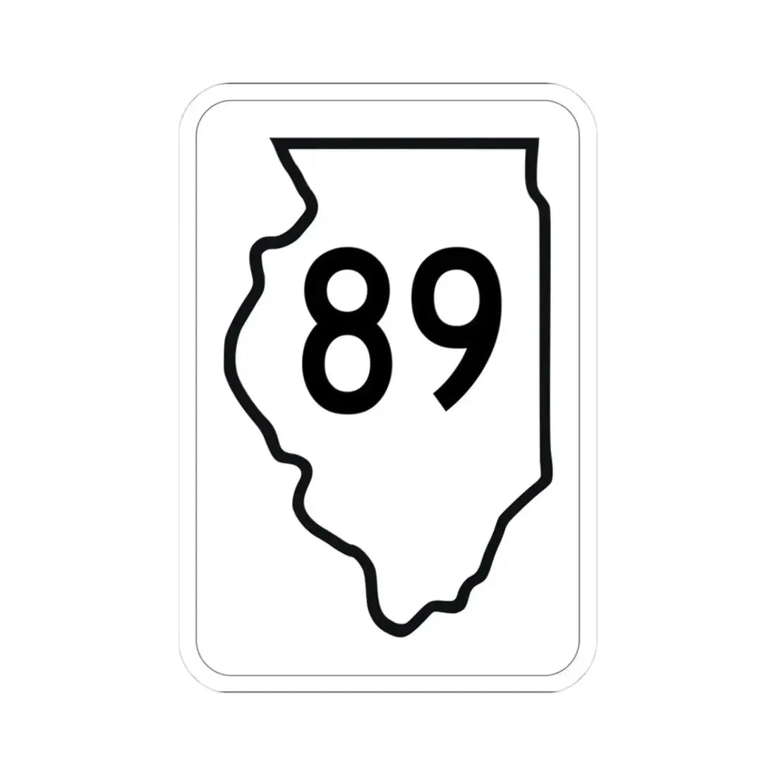 Illinois 89 1950 (Illinois) (Road Sign) STICKER Vinyl Kiss-Cut Decal 3 Inch White - The Sticker Space