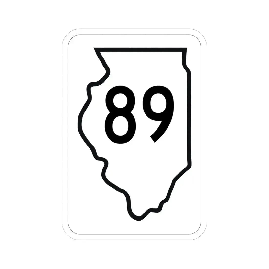 Illinois 89 1950 (Illinois) (Road Sign) STICKER Vinyl Kiss-Cut Decal 4 Inch White - The Sticker Space