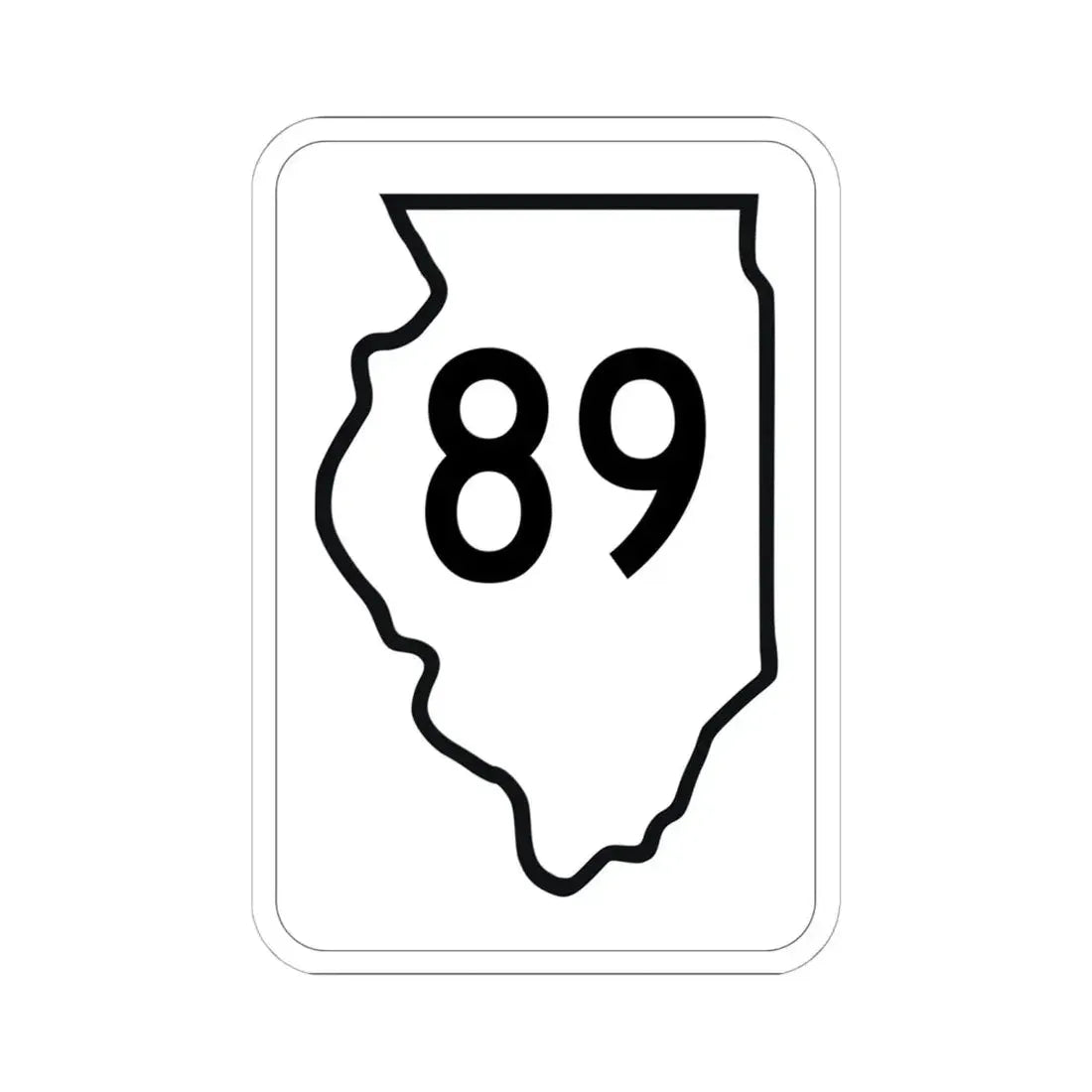 Illinois 89 1950 (Illinois) (Road Sign) STICKER Vinyl Kiss-Cut Decal 6 Inch White - The Sticker Space