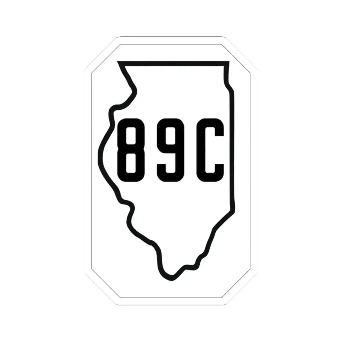 Illinois 89C 1926 (Illinois) (Road Sign) STICKER Vinyl Kiss-Cut Decal 2 Inch White - The Sticker Space