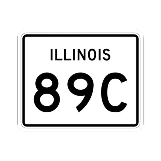 Illinois 89C (Illinois) (Road Sign) STICKER Vinyl Kiss-Cut Decal 2 Inch White - The Sticker Space