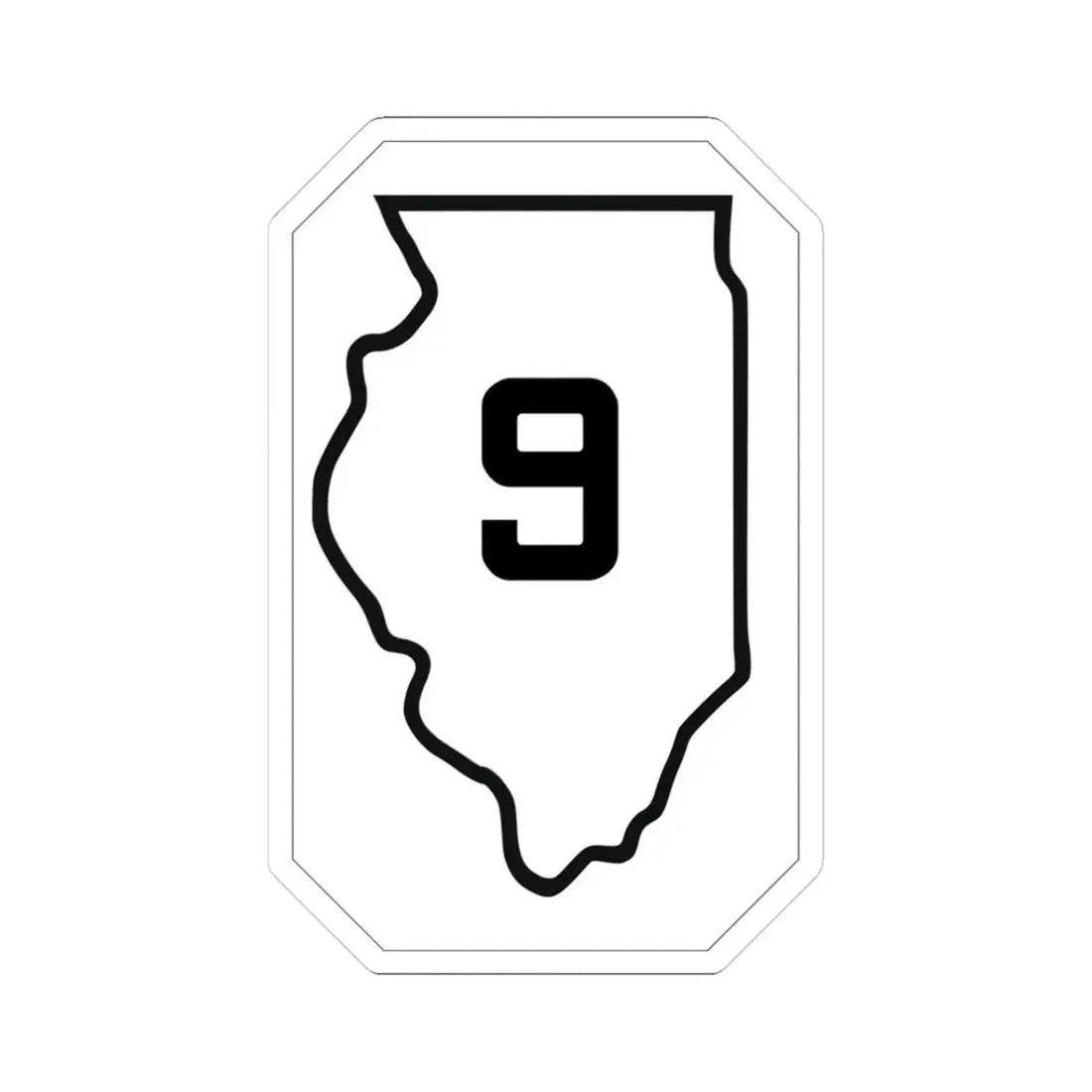 Illinois 9 1926 (Illinois) (Road Sign) STICKER Vinyl Kiss-Cut Decal 3 Inch White - The Sticker Space