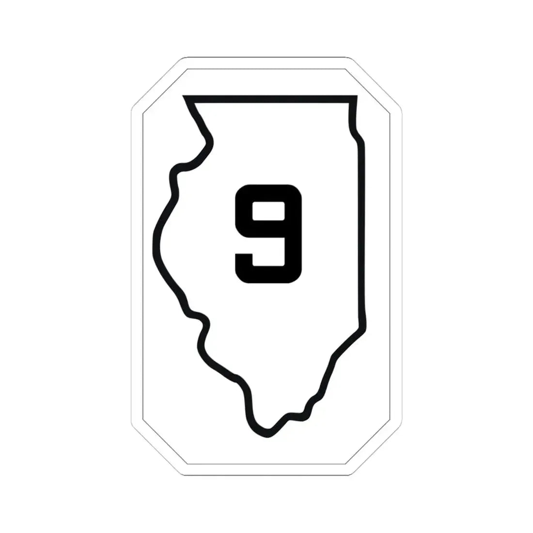 Illinois 9 1926 (Illinois) (Road Sign) STICKER Vinyl Kiss-Cut Decal 4 Inch White - The Sticker Space