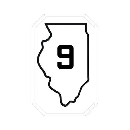 Illinois 9 1926 (Illinois) (Road Sign) STICKER Vinyl Kiss-Cut Decal 6 Inch White - The Sticker Space