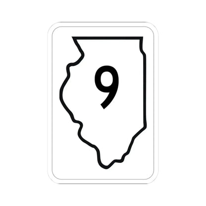 Illinois 9 1950 (Illinois) (Road Sign) STICKER Vinyl Kiss-Cut Decal 3 Inch White - The Sticker Space