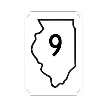 Illinois 9 1950 (Illinois) (Road Sign) STICKER Vinyl Kiss-Cut Decal 4 Inch White - The Sticker Space