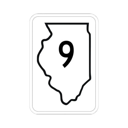 Illinois 9 1950 (Illinois) (Road Sign) STICKER Vinyl Kiss-Cut Decal 6 Inch White - The Sticker Space
