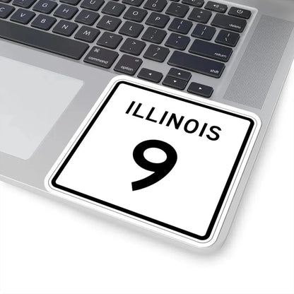 Illinois 9 (Illinois) (Road Sign) STICKER Vinyl Kiss-Cut Decal - The Sticker Space