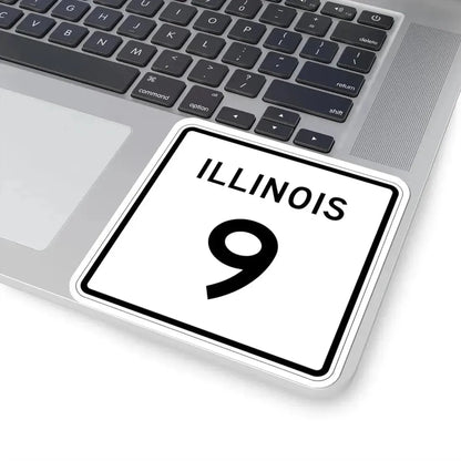 Illinois 9 (Illinois) (Road Sign) STICKER Vinyl Kiss-Cut Decal - The Sticker Space