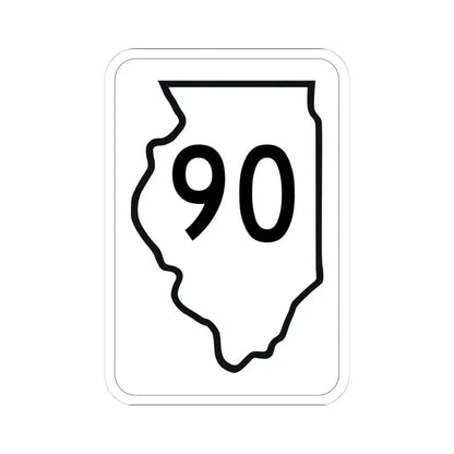 Illinois 90 1950 (Illinois) (Road Sign) STICKER Vinyl Kiss-Cut Decal 4 Inch White - The Sticker Space