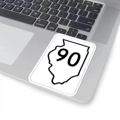 Illinois 90 1950 (Illinois) (Road Sign) STICKER Vinyl Kiss-Cut Decal - The Sticker Space
