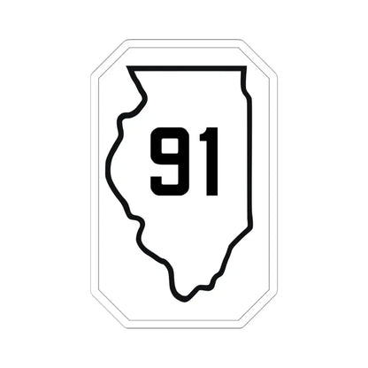 Illinois 91 1926 (Illinois) (Road Sign) STICKER Vinyl Kiss-Cut Decal 6 Inch White - The Sticker Space