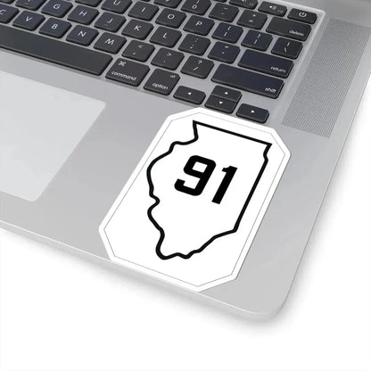 Illinois 91 1926 (Illinois) (Road Sign) STICKER Vinyl Kiss-Cut Decal - The Sticker Space