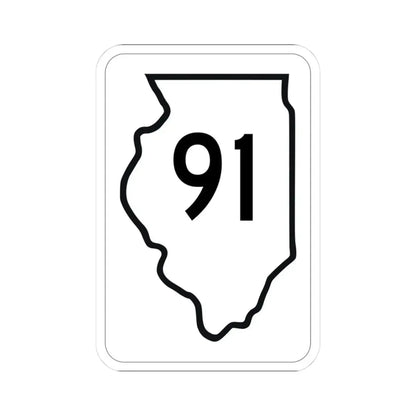 Illinois 91 1950 (Illinois) (Road Sign) STICKER Vinyl Kiss-Cut Decal 3 Inch White - The Sticker Space